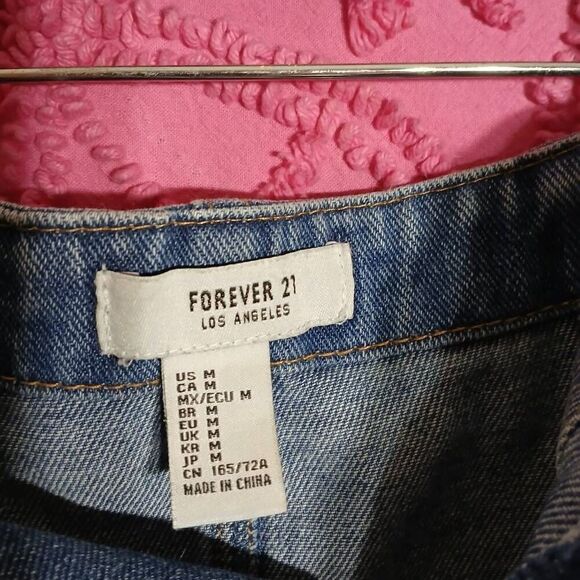 Forever 21 Blue Denim Belted Mini-Skirt Size M - Picture 5 of 6